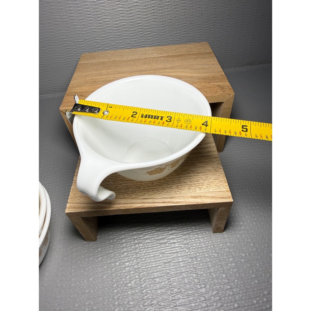 Corelle Butterfly Gold Teacups Set of 4 Vintage Corning White Gold Hook Handle - Picture 6 of 6